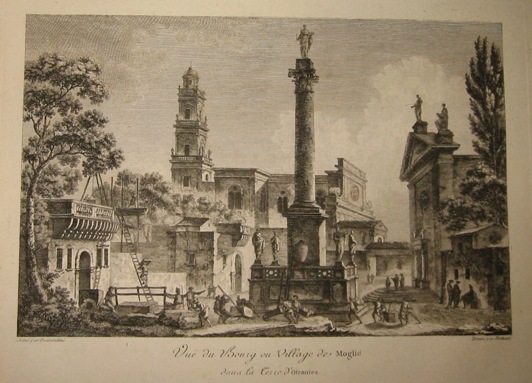 Desmoulins J.B.S.F. Vue du bourg ou village de Moglie... 1783 Parigi 